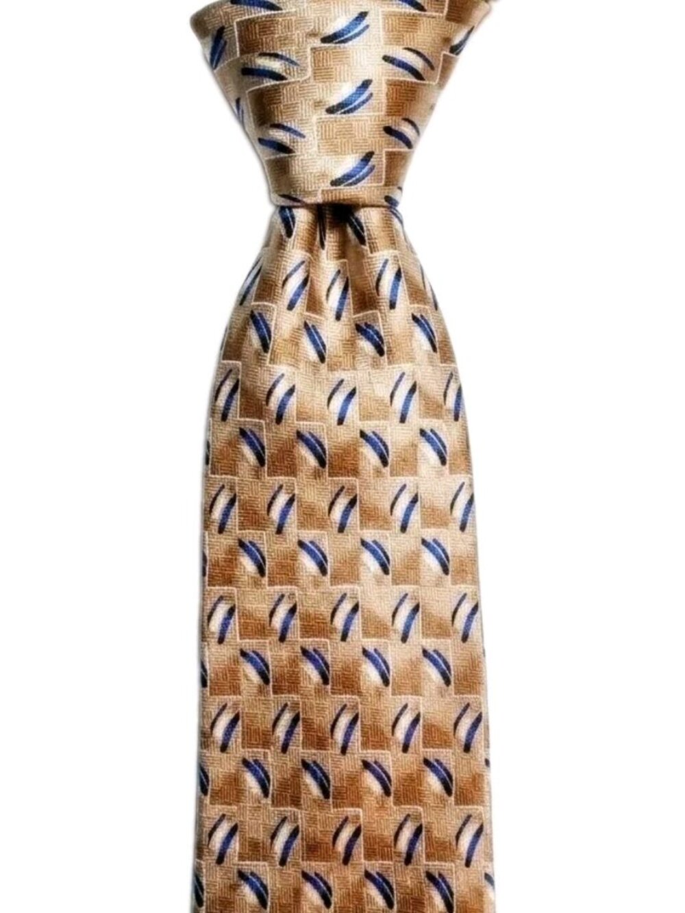 STANLEY BLACKER XL 64" Extra Long Big & Tall Y2K Damask Silk Tie Abstract Leaf